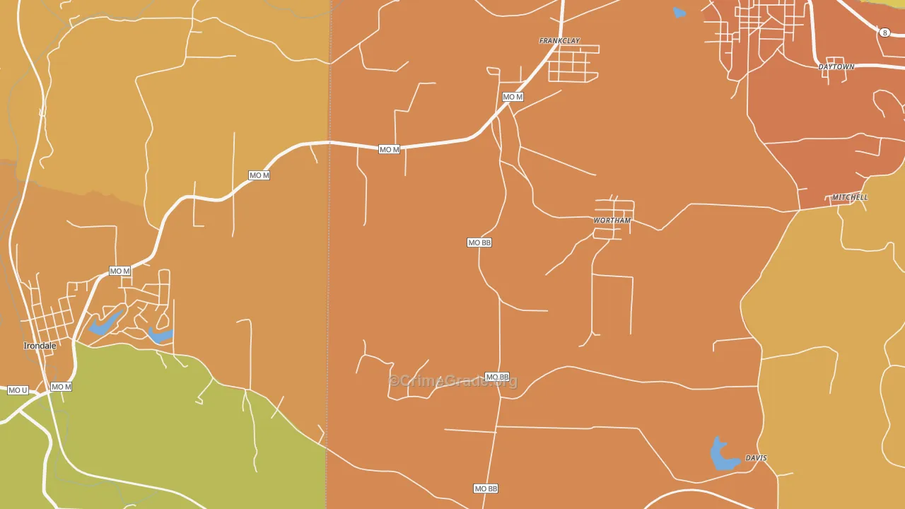Wortham, MO Map of Murder Rates