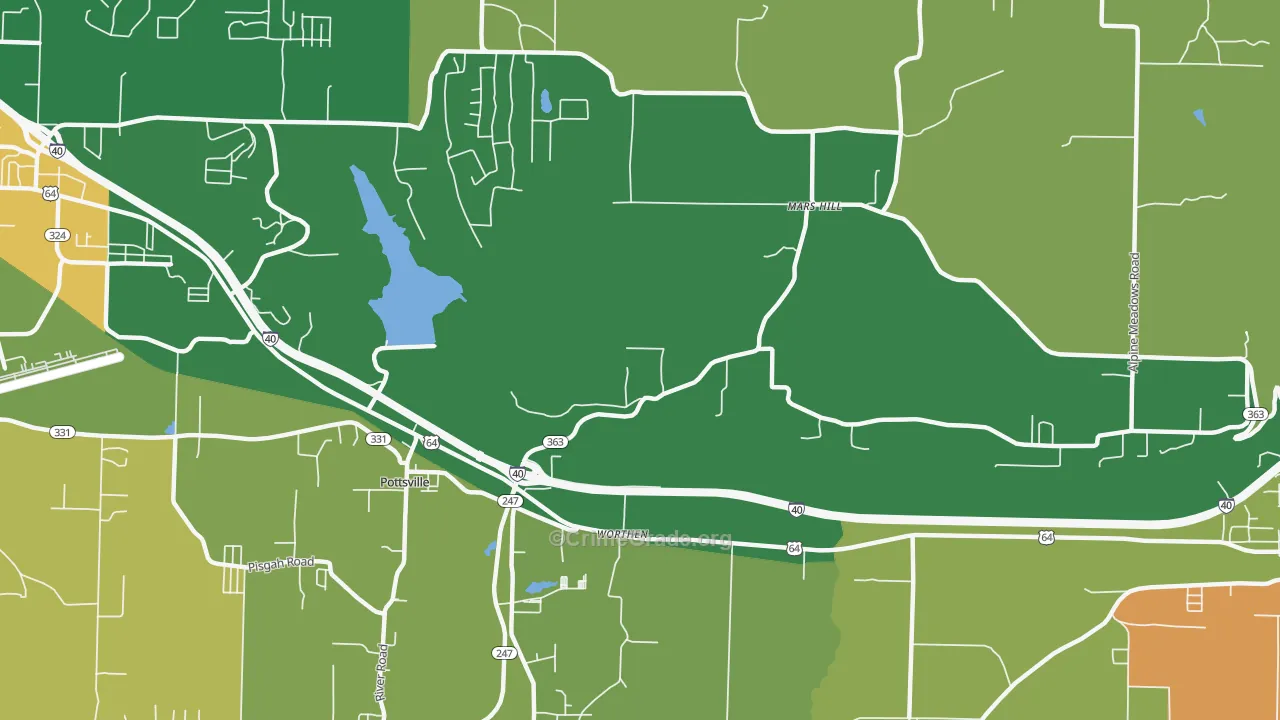 Worthen, AR Map of Murder Rates