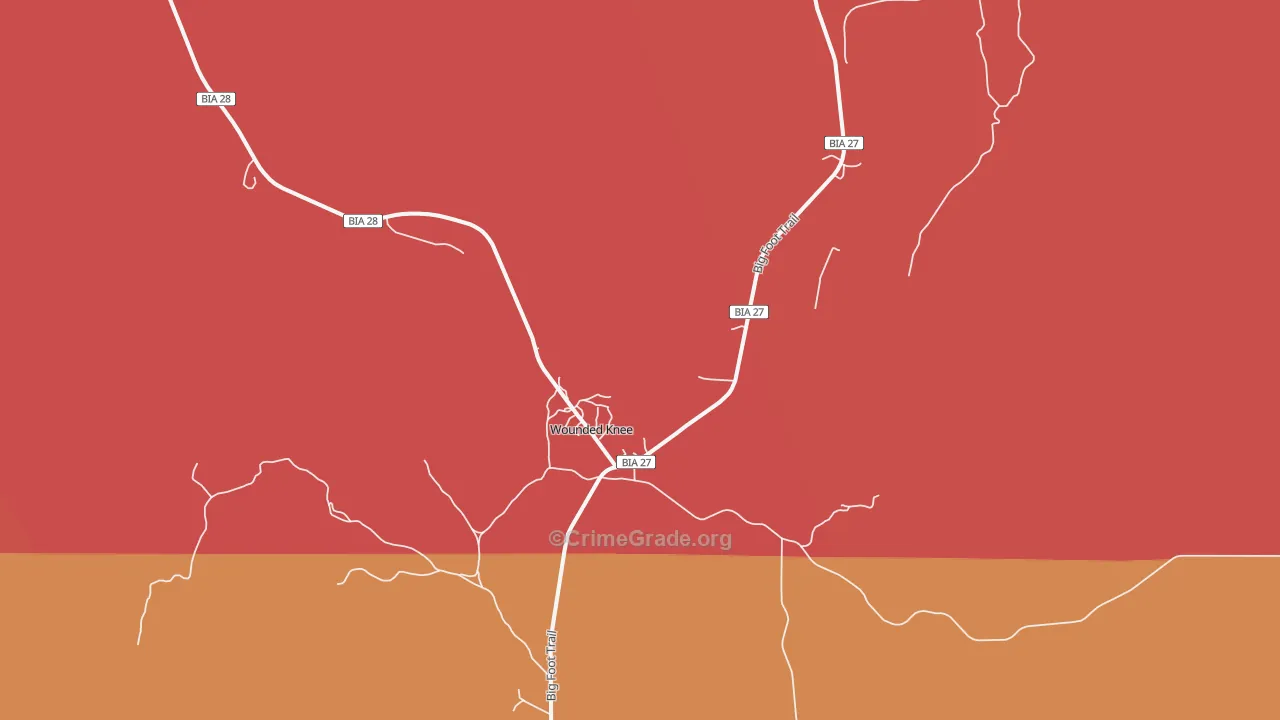 Wounded Knee, SD Map of Murder Rates