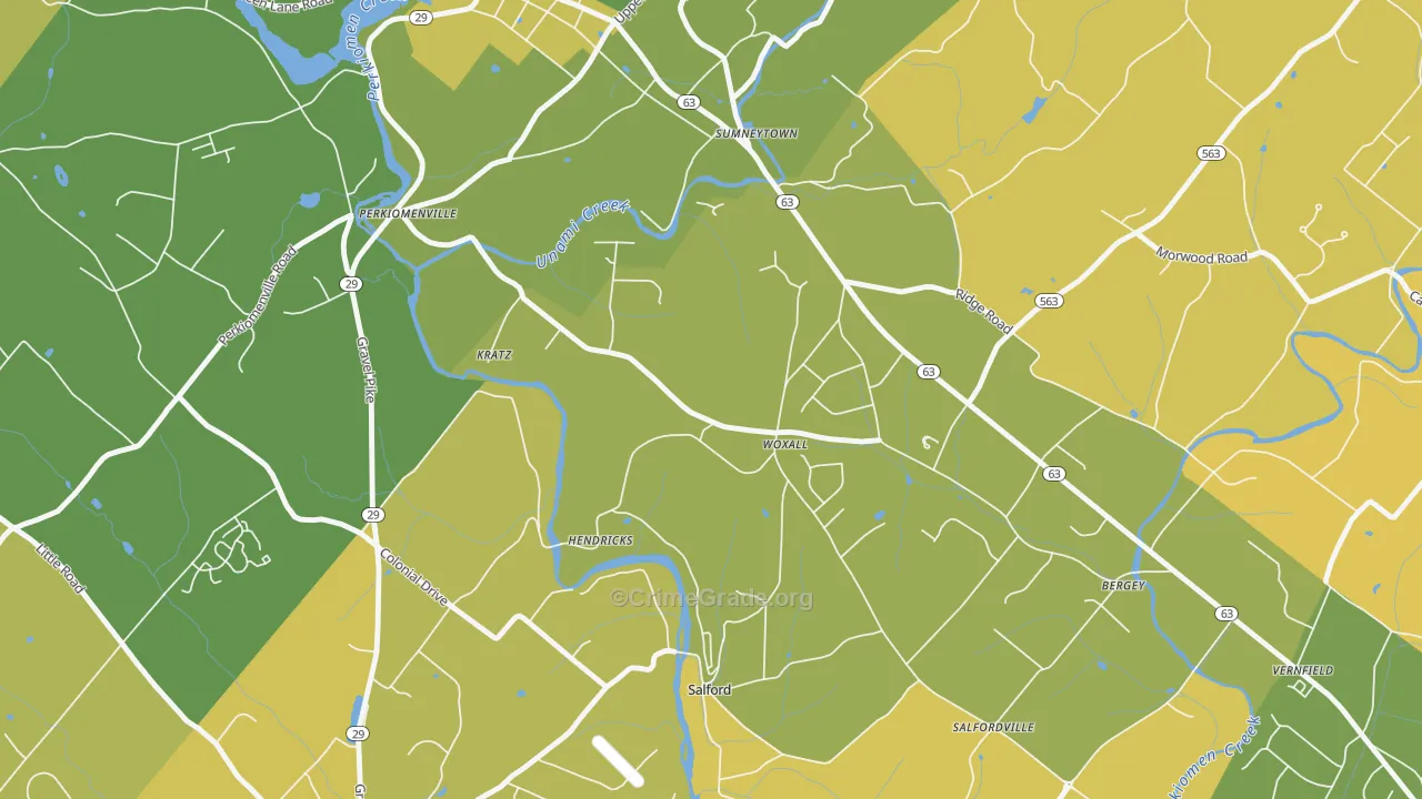 Woxhall, PA Map of Murder Rates