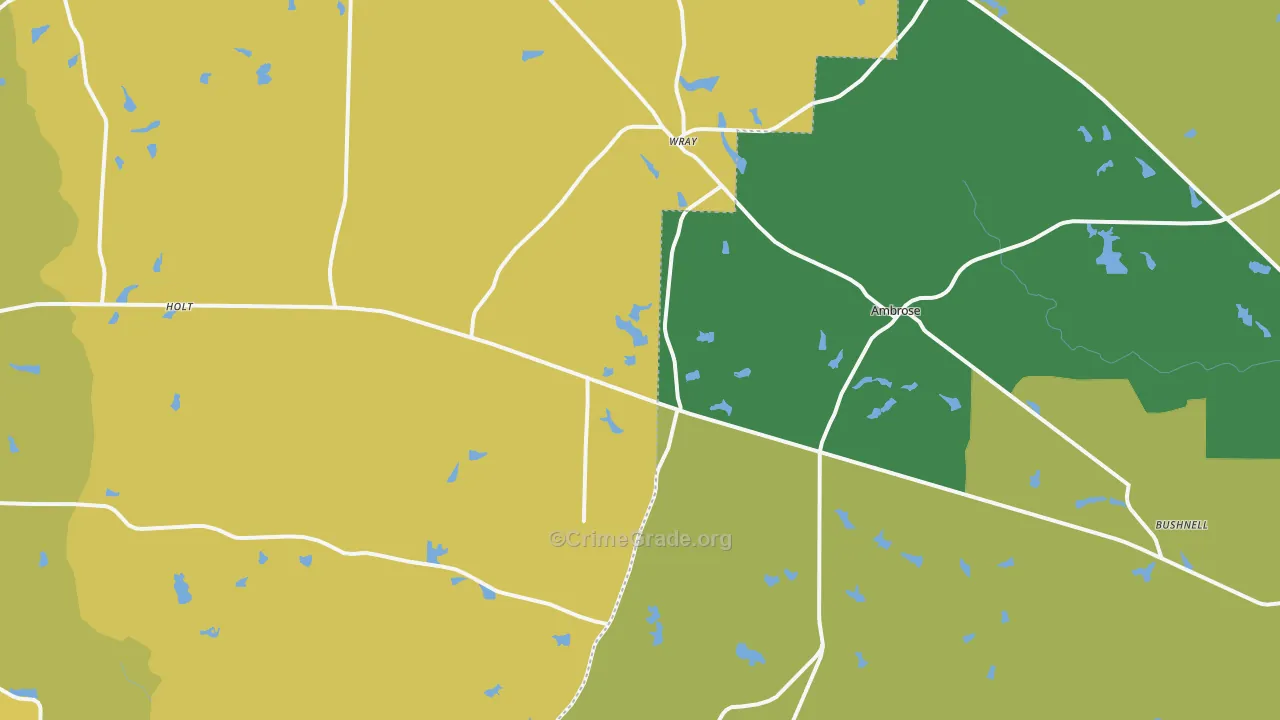 Wray, GA Map of Murder Rates