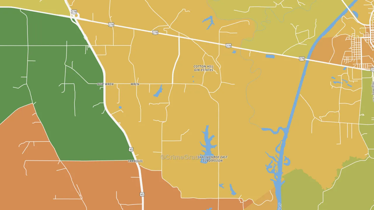 Wren, MS Map of Murder Rates