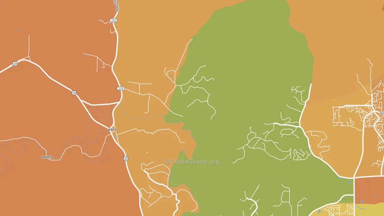 Wren, OR Map of Murder Rates