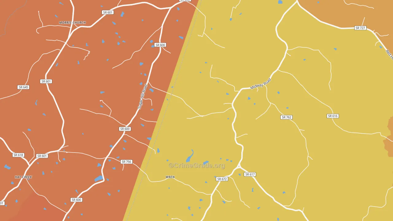 Wren, VA Map of Murder Rates