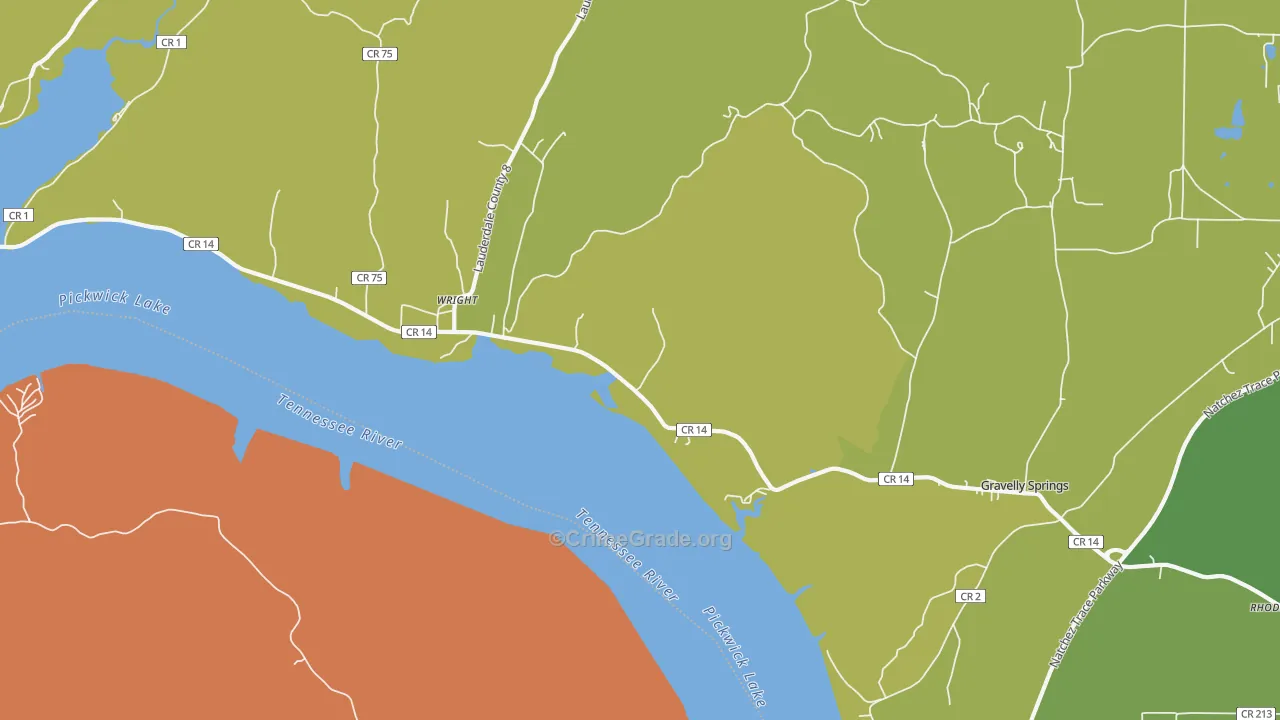 Wright, AL Map of Murder Rates