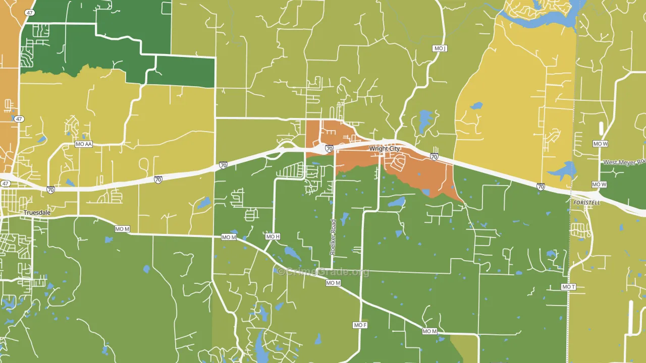 Wright City, MO Map of Murder Rates