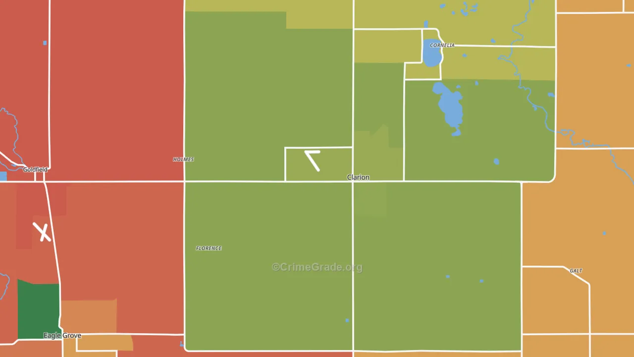 Wright County, IA Map of Murder Rates
