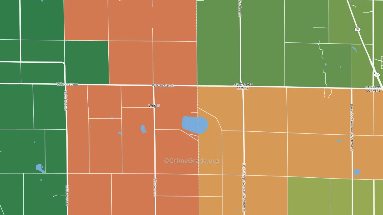 Wright, MI Map of Murder Rates