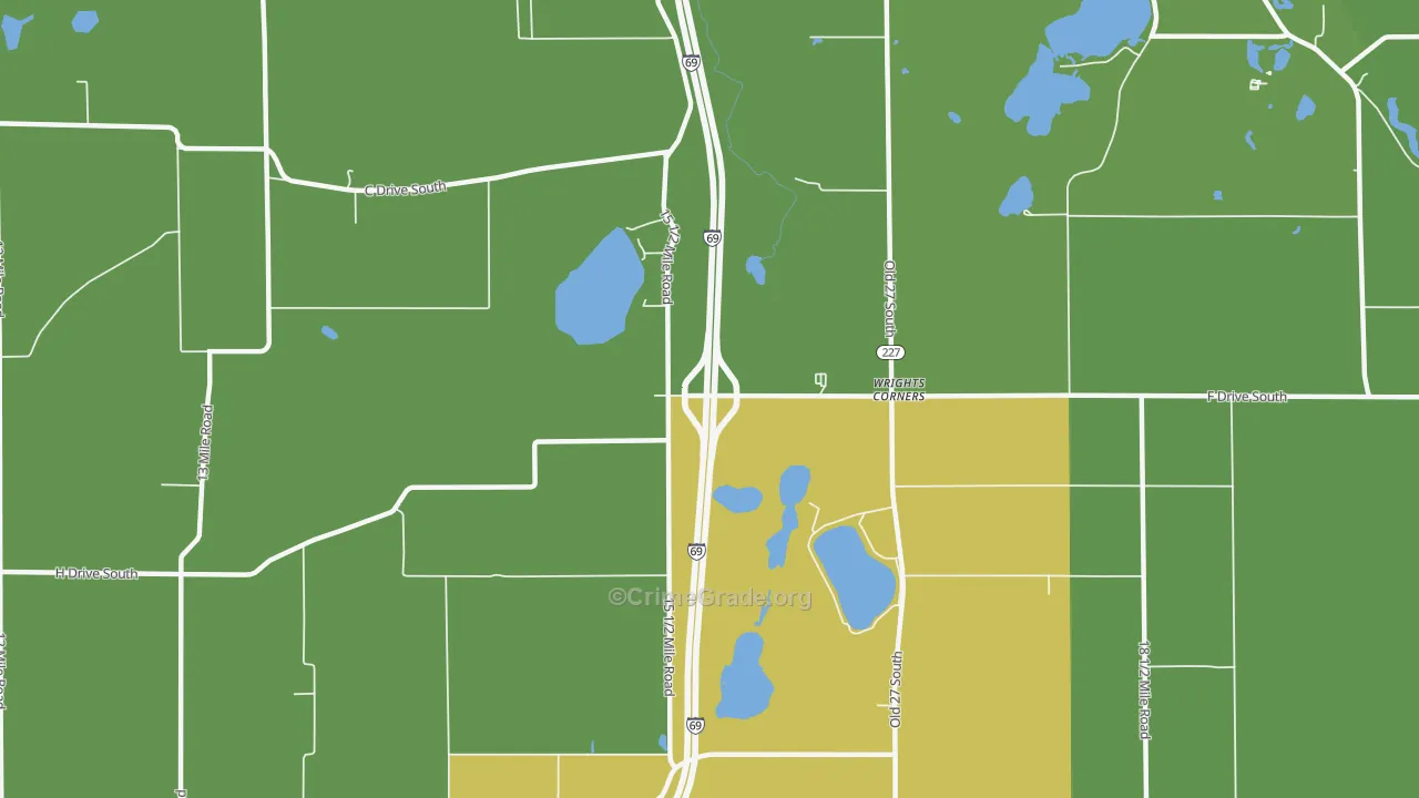 Wrights Corners, MI Map of Murder Rates