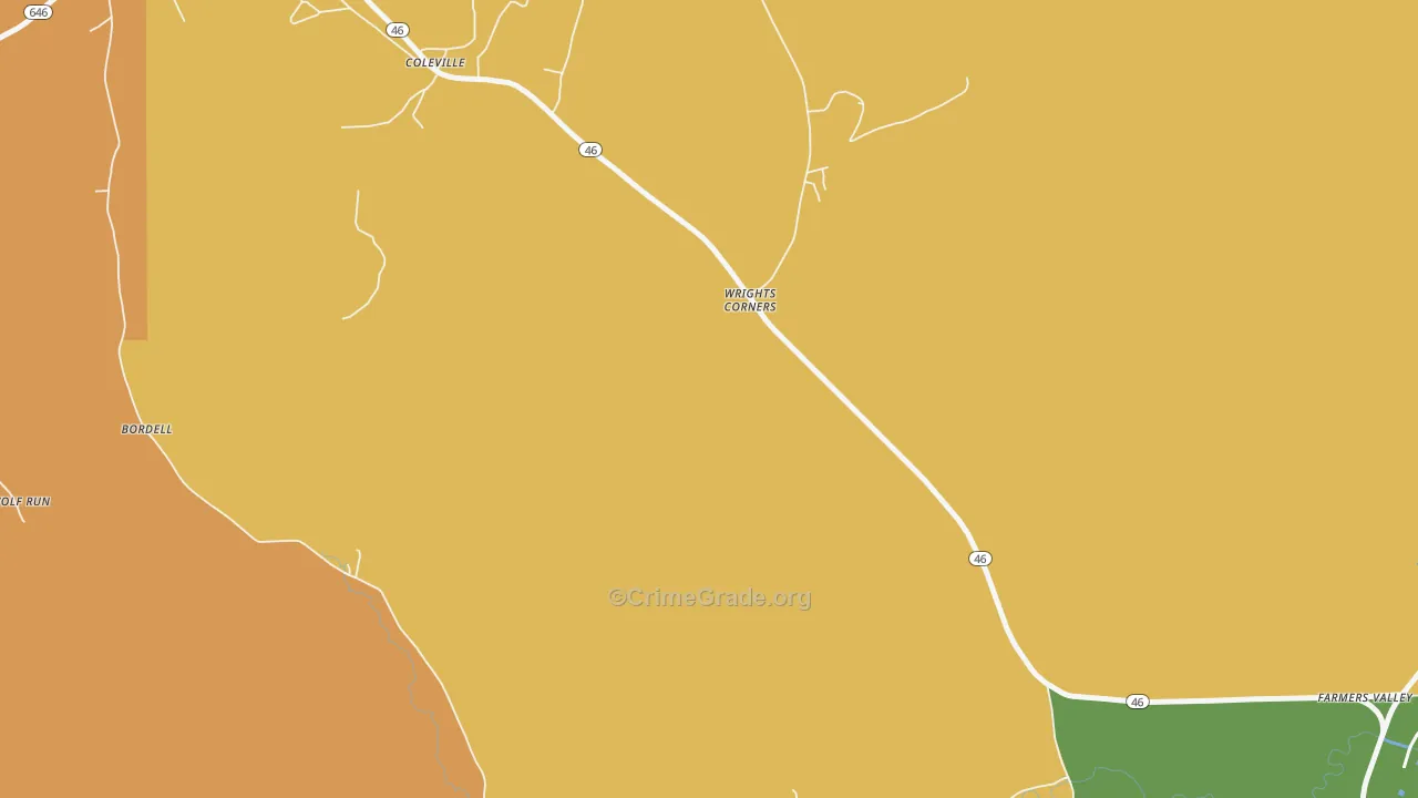 Wrights Corners, PA Map of Murder Rates