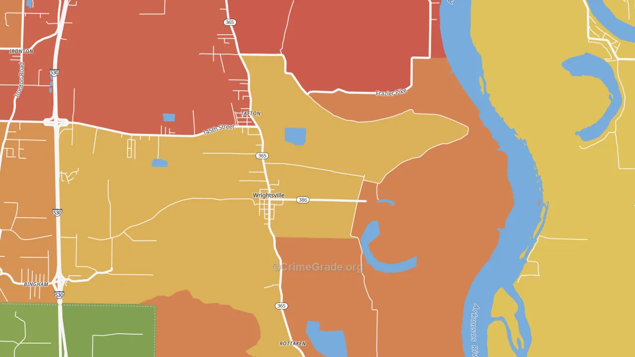 Wrightsville, AR Map of Murder Rates