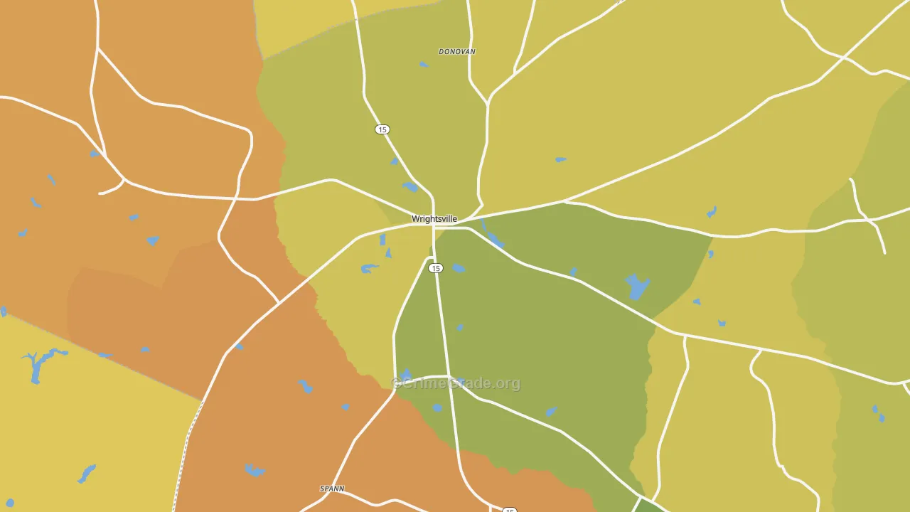 Wrightsville, GA Map of Murder Rates