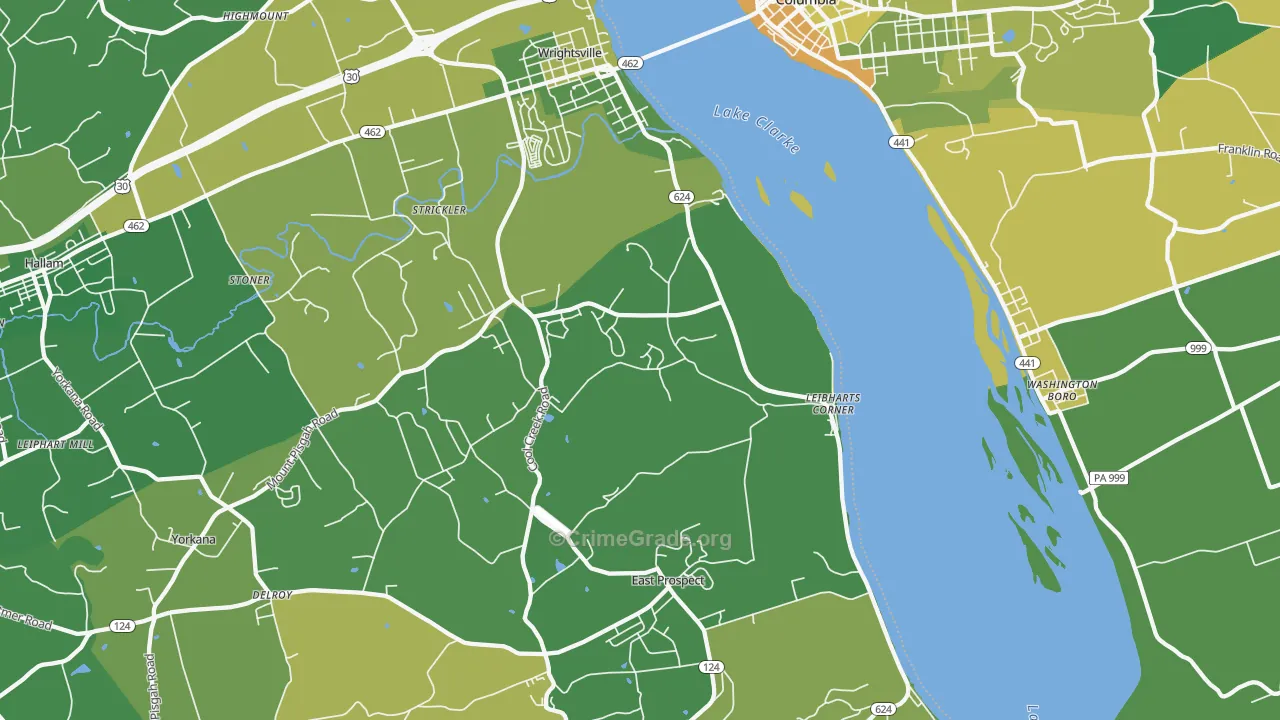 Wrightsville, PA Map of Murder Rates