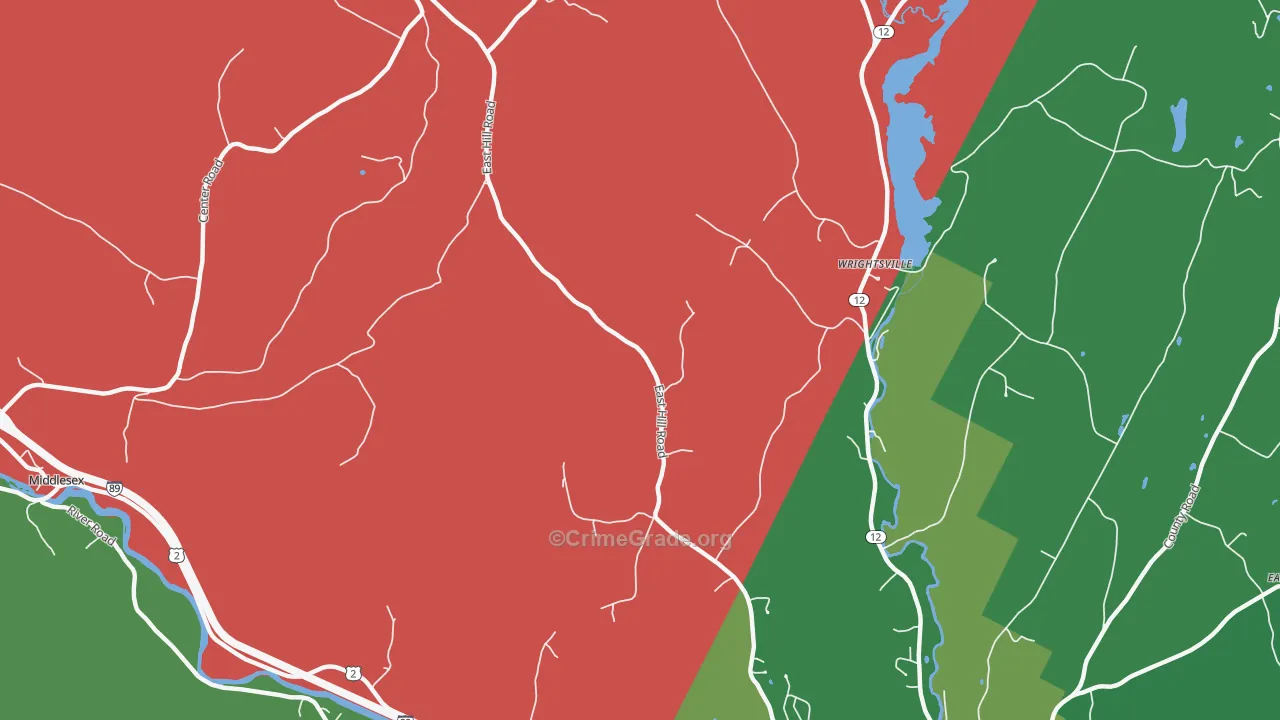 Wrightsville, VT Map of Murder Rates