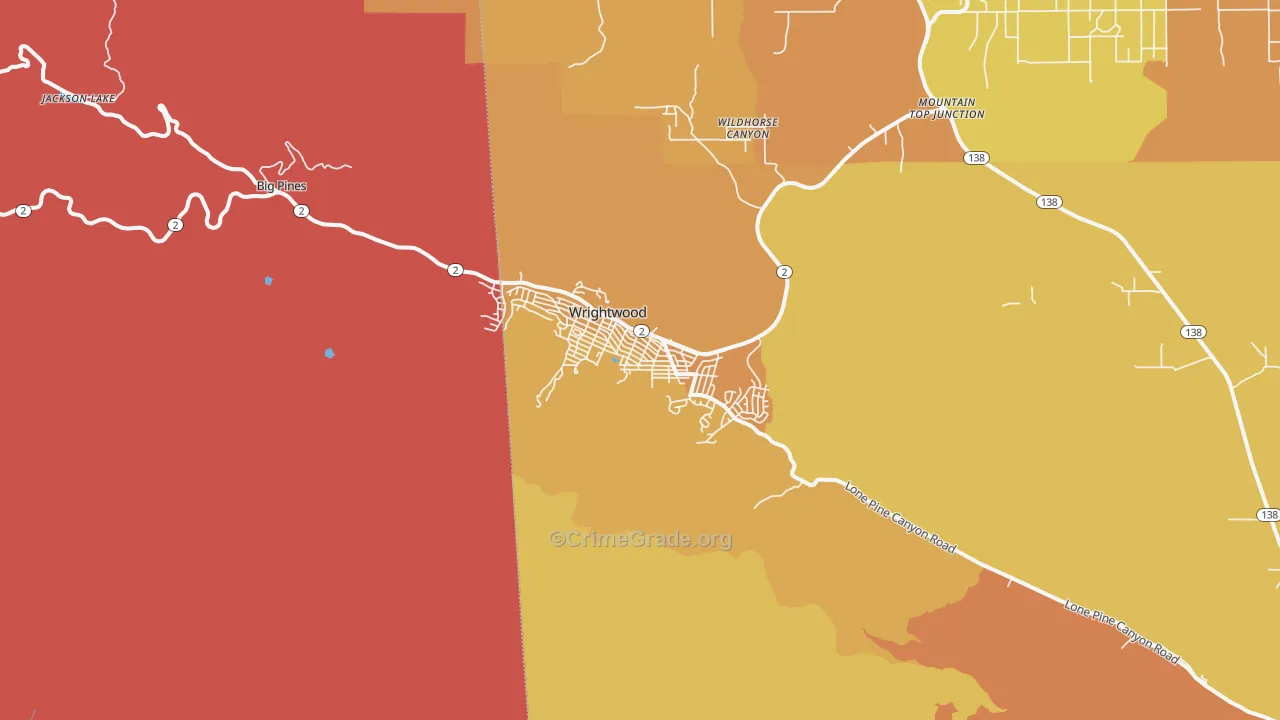 Wrightwood, CA Map of Murder Rates