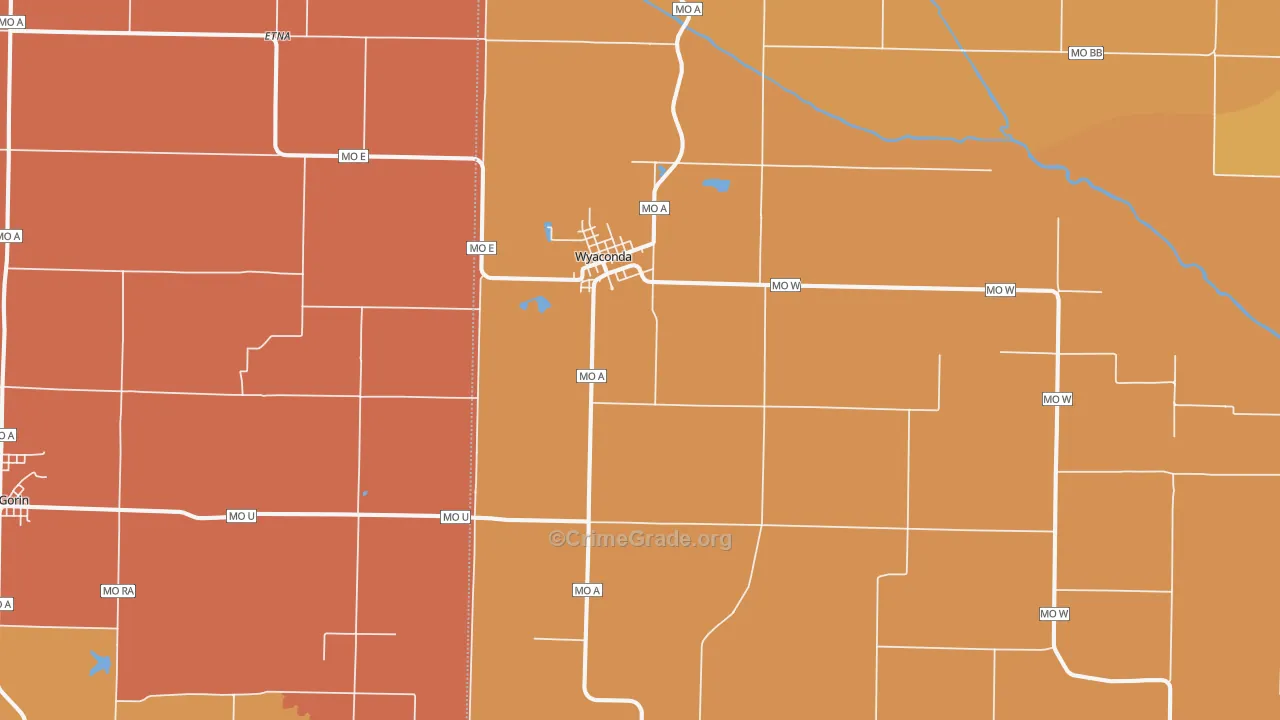 Wyaconda, MO Map of Murder Rates