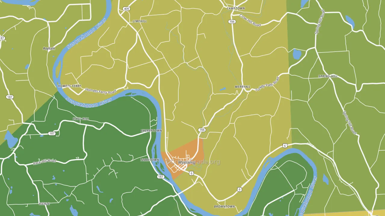 Wyalusing, PA Map of Murder Rates