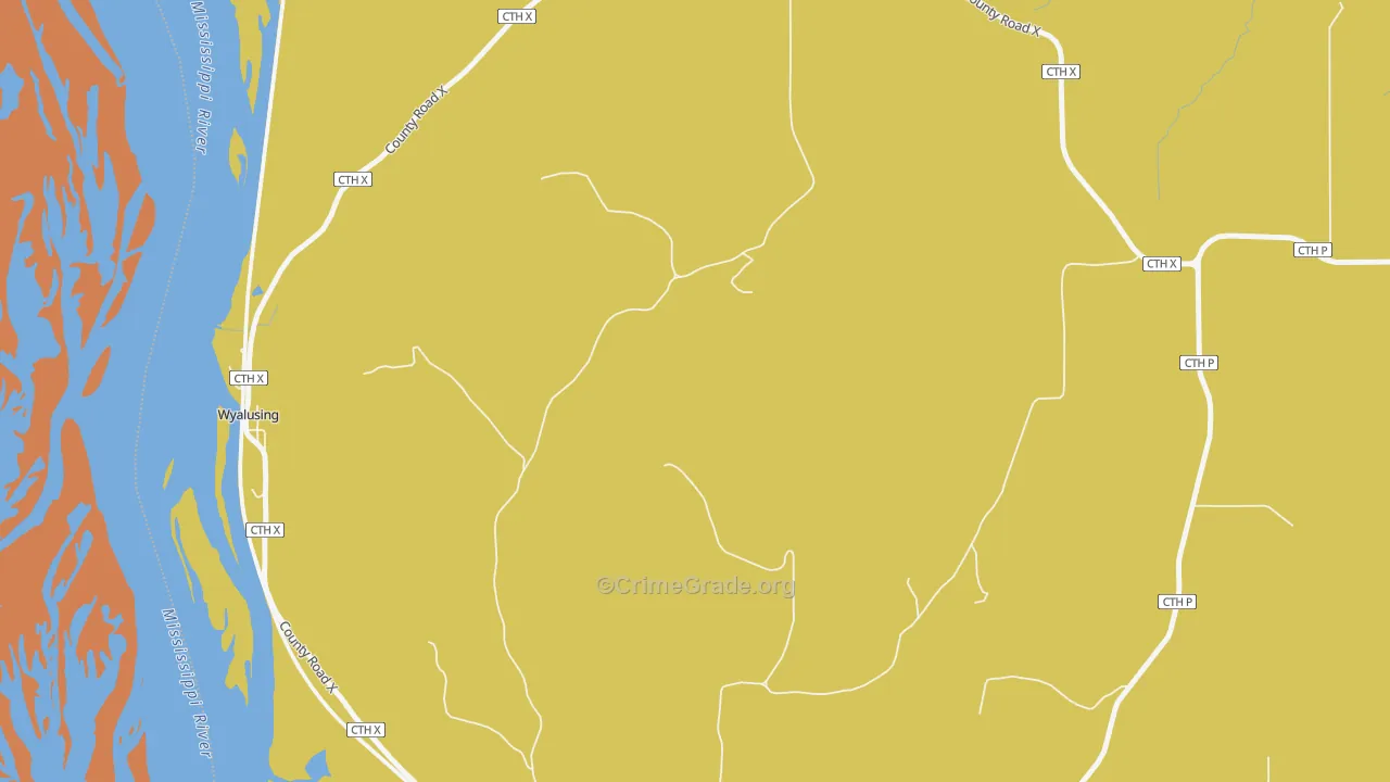 Wyalusing, WI Map of Murder Rates