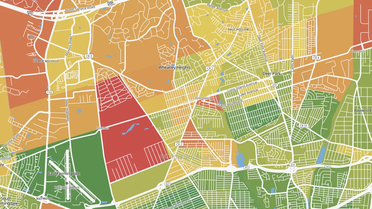 Wyandanch, NY Map of Murder Rates