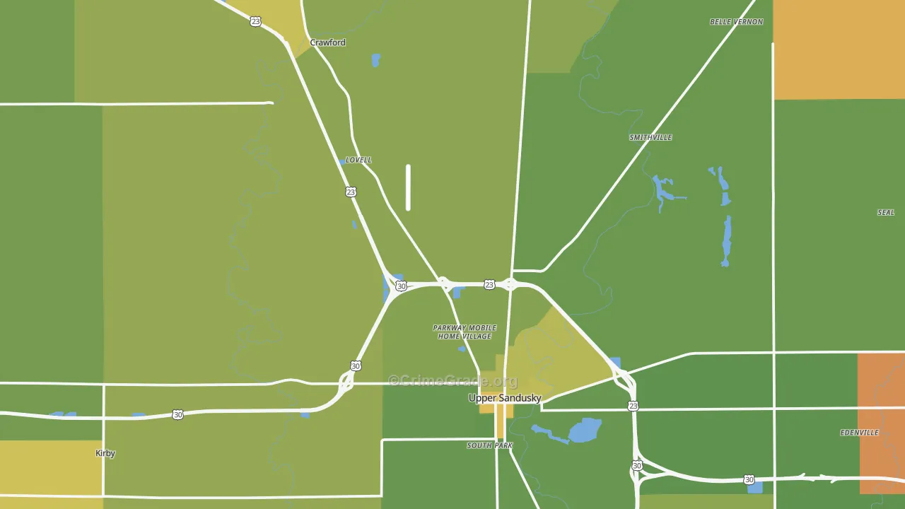 Wyandot County, OH Map of Murder Rates