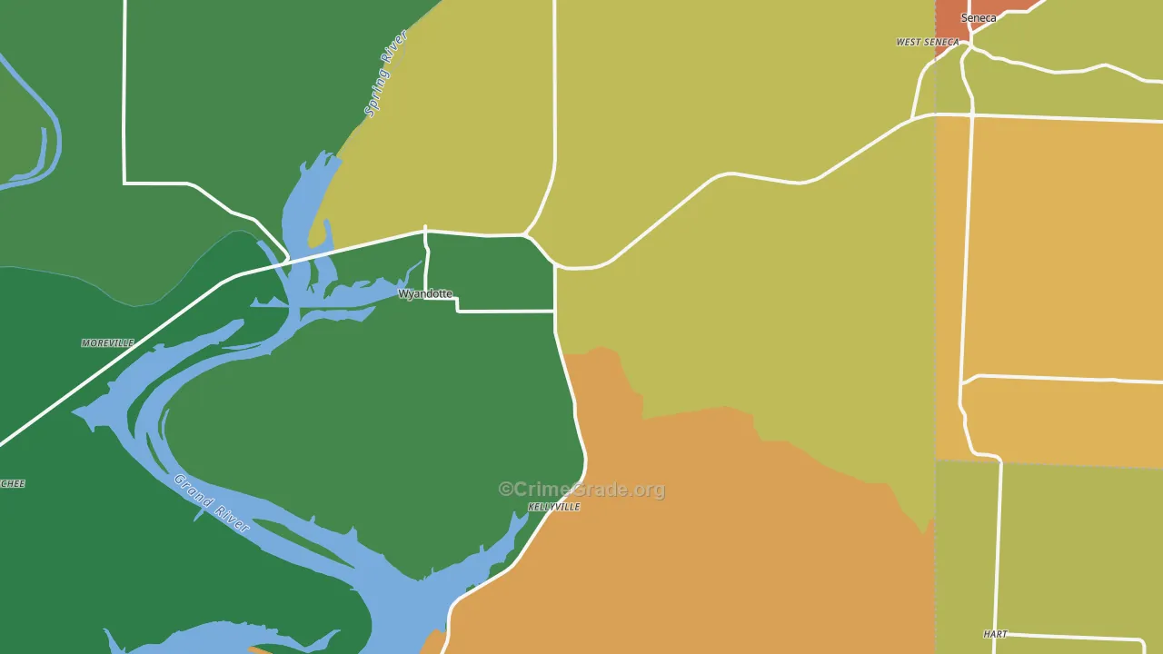 Wyandotte, OK Map of Murder Rates