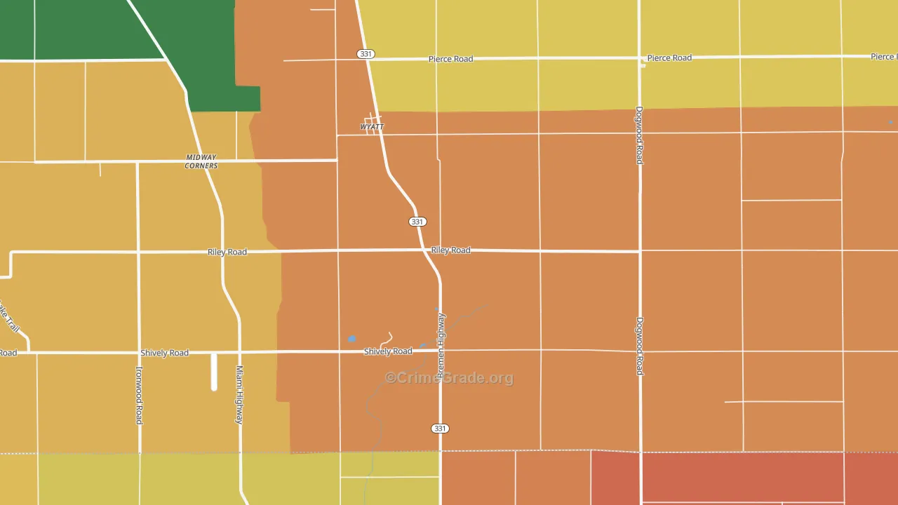 Wyatt, IN Map of Murder Rates