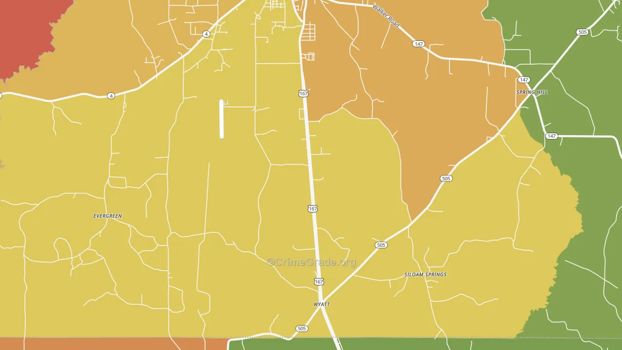 Wyatt, LA Map of Murder Rates