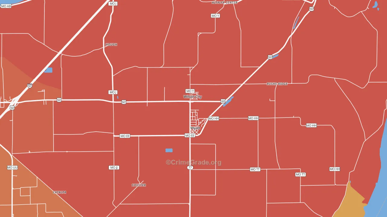 Wyatt, MO Map of Murder Rates