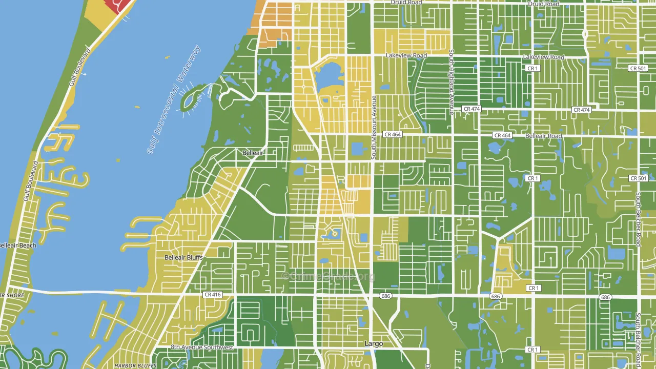 Wyatt Street, Largo, FL Map of Murder Rates