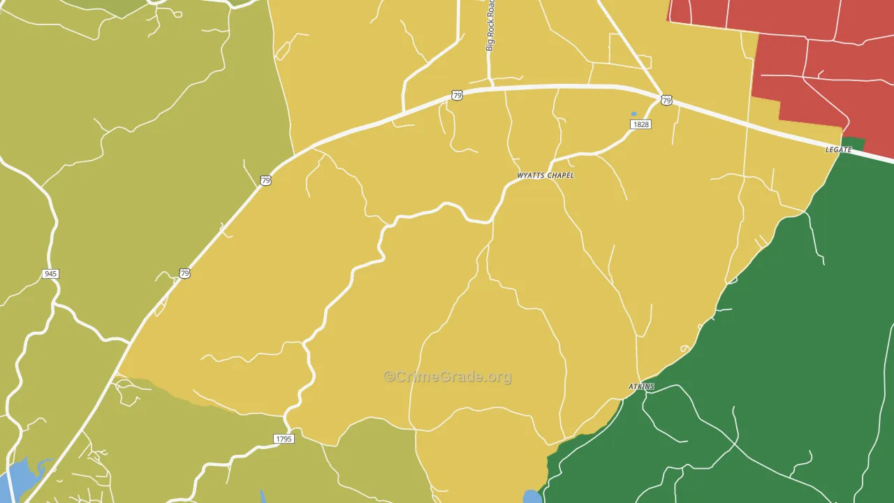 Wyatts Chapel, TN Map of Murder Rates