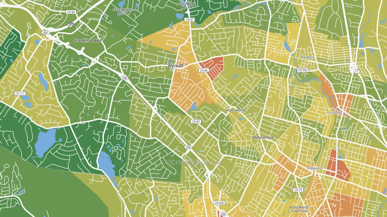 Wyckoff, NJ Map of Murder Rates