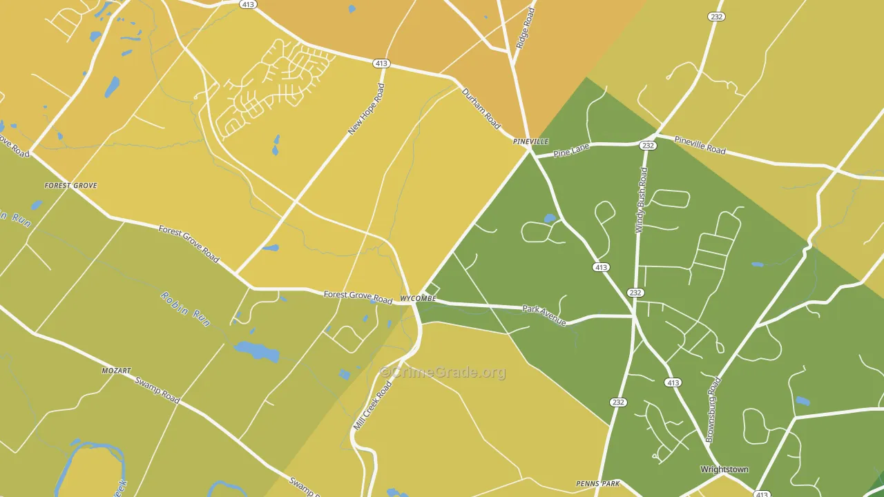 Wycombe, PA Map of Murder Rates