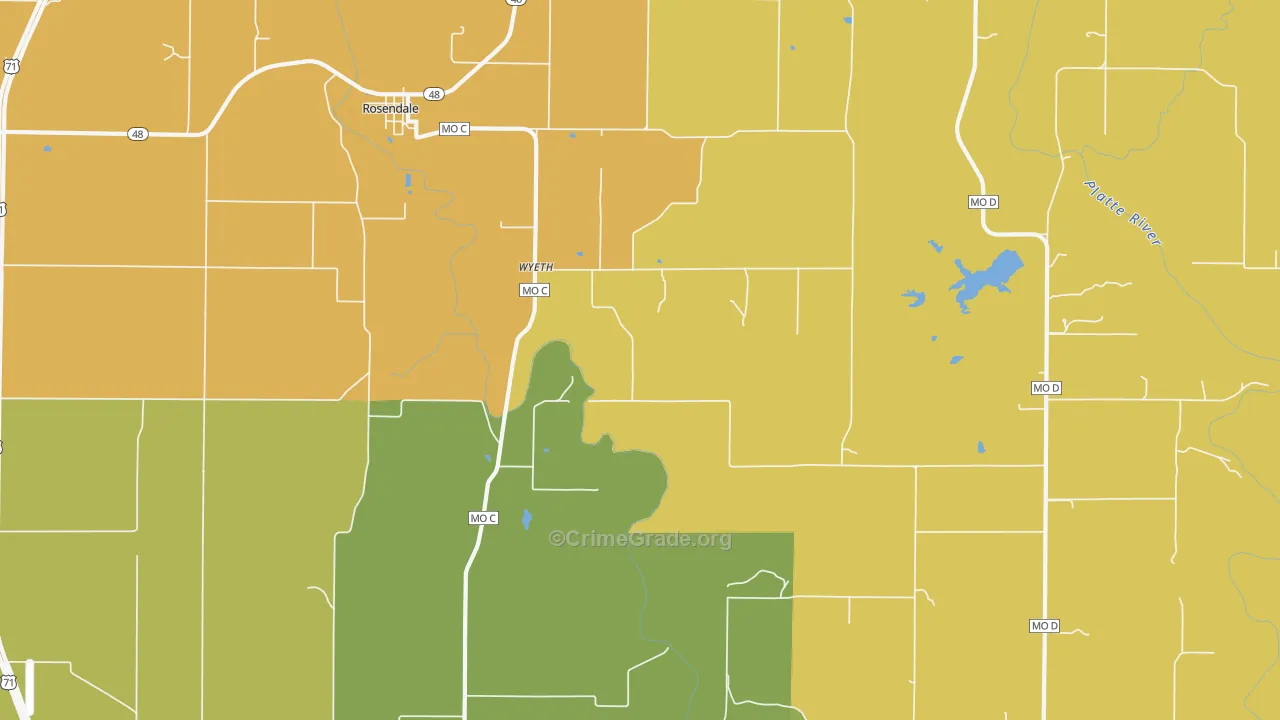 Wyeth, MO Map of Murder Rates