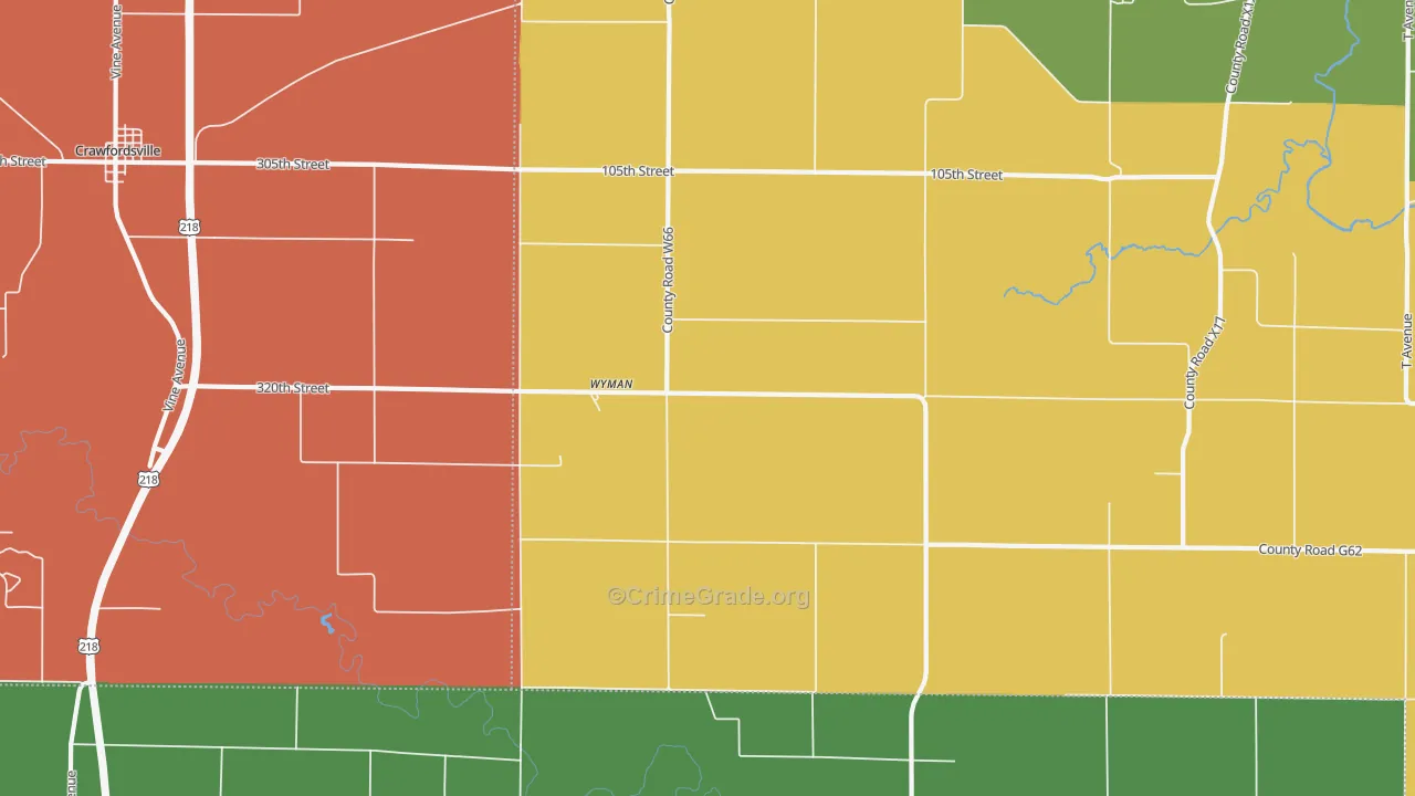 Wyman, IA Map of Murder Rates