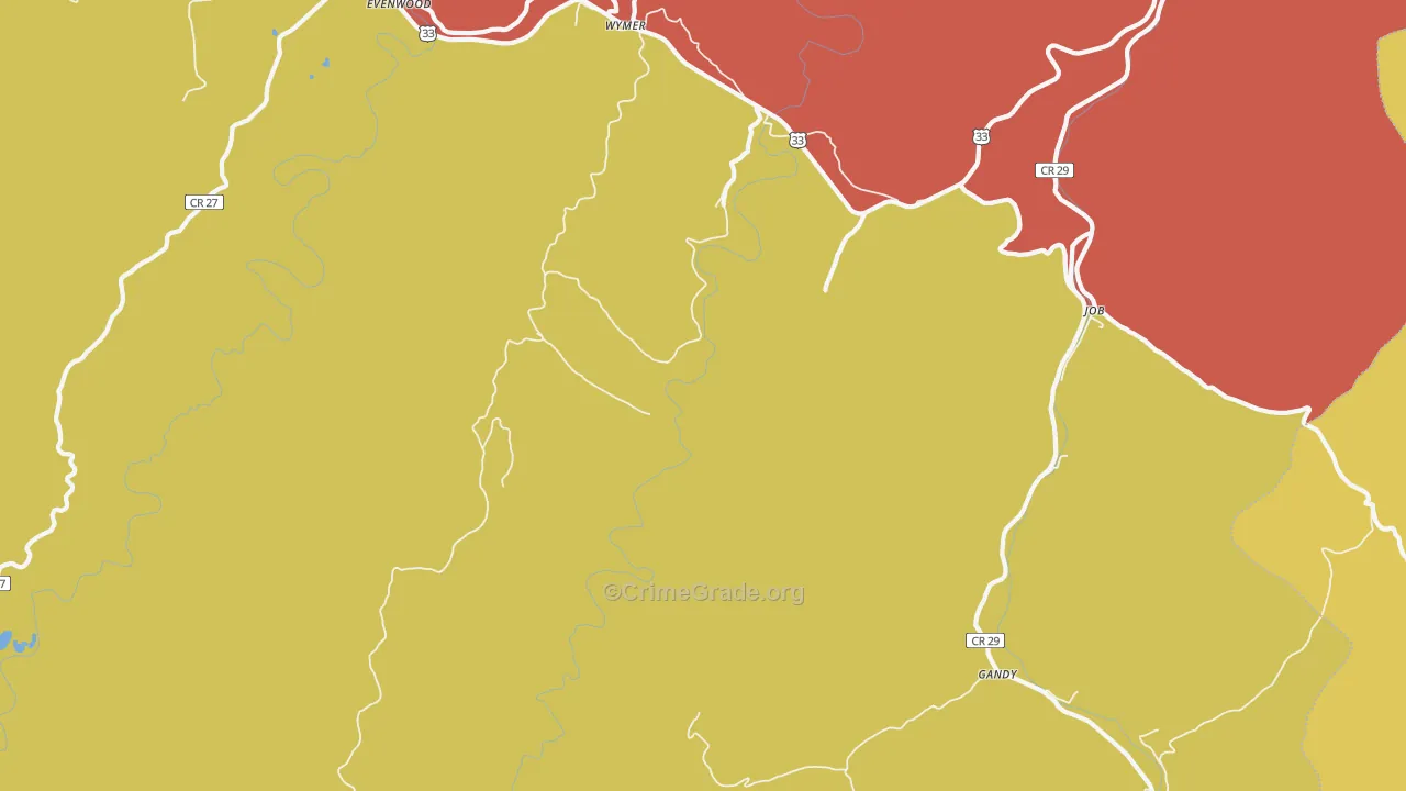 Wymer, WV Map of Murder Rates