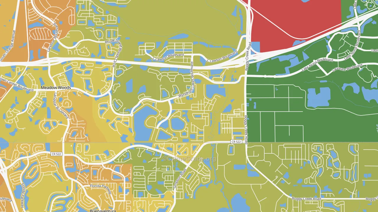 Wyndham Lakes Estates, Meadow Woods, FL Map of Murder Rates