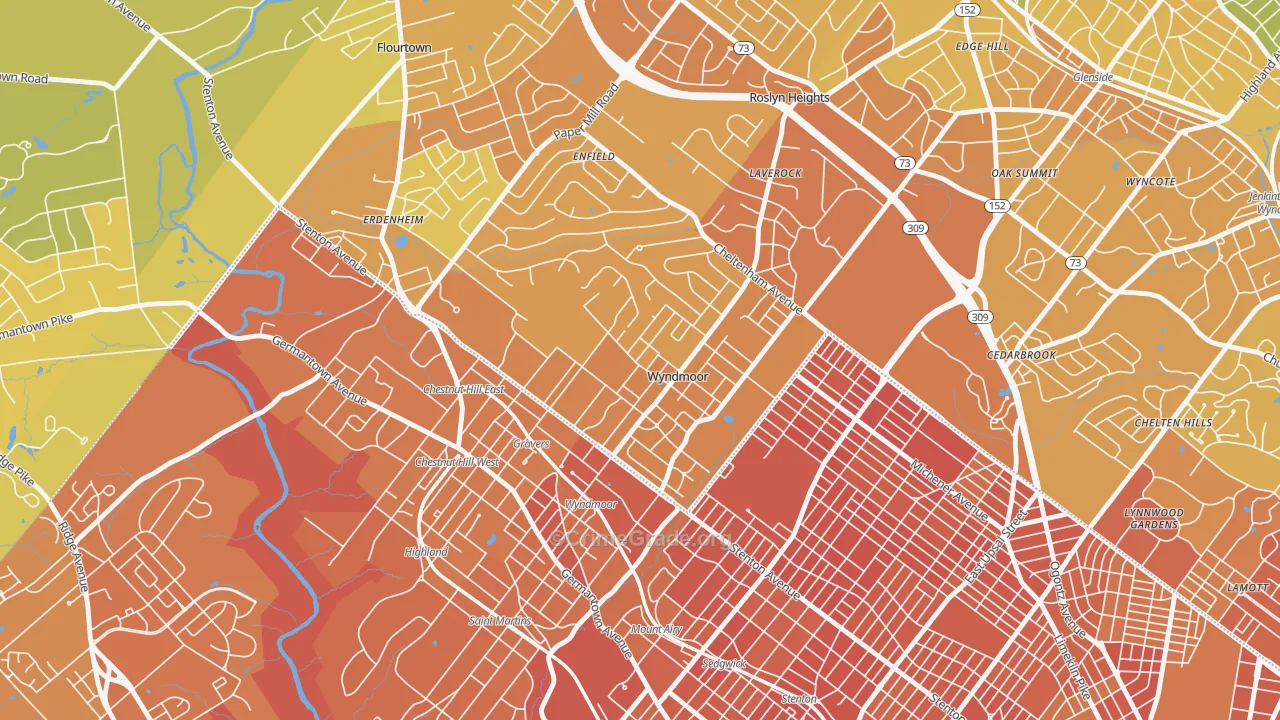 Wyndmoor, Glenside, PA Map of Murder Rates