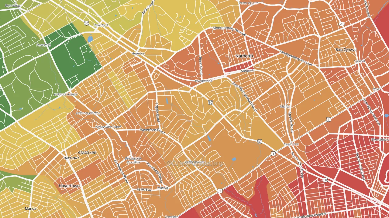 Wynnewood, PA Map of Murder Rates