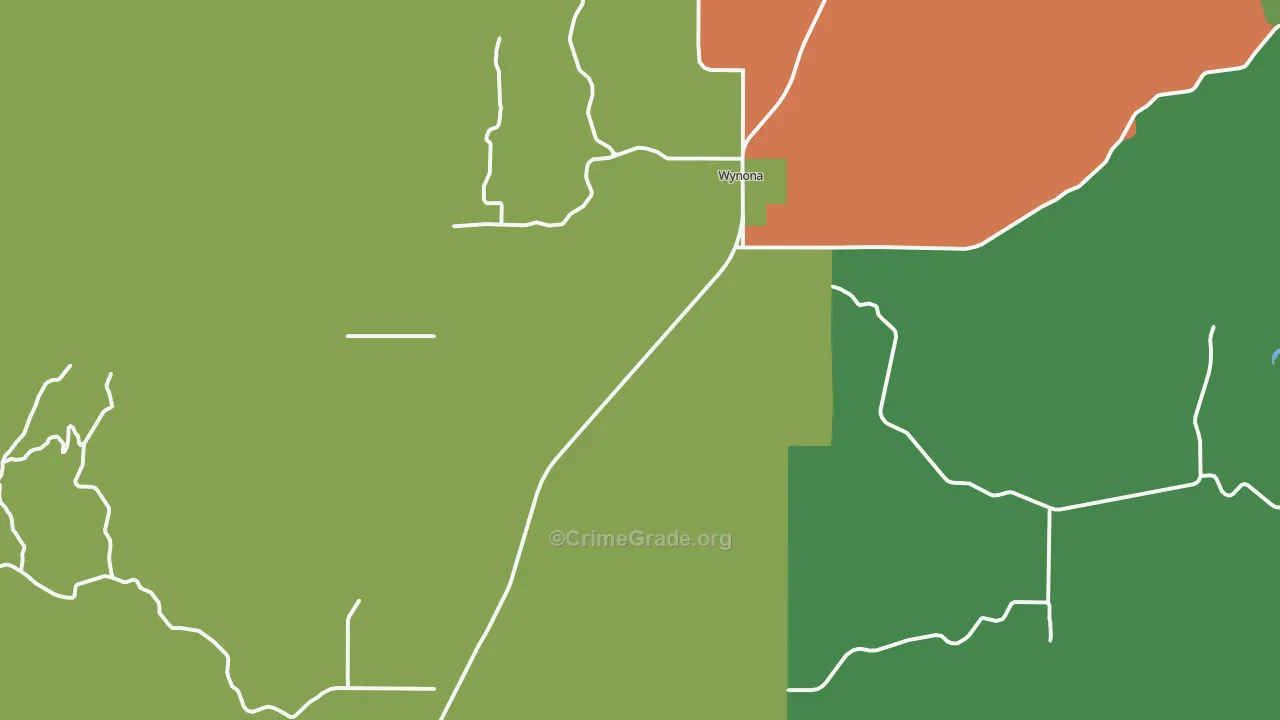 Wynona, OK Map of Murder Rates