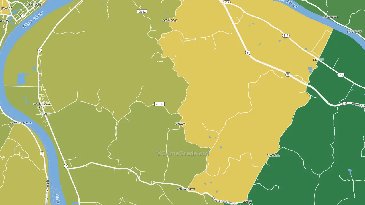Wyoma, WV Map of Murder Rates