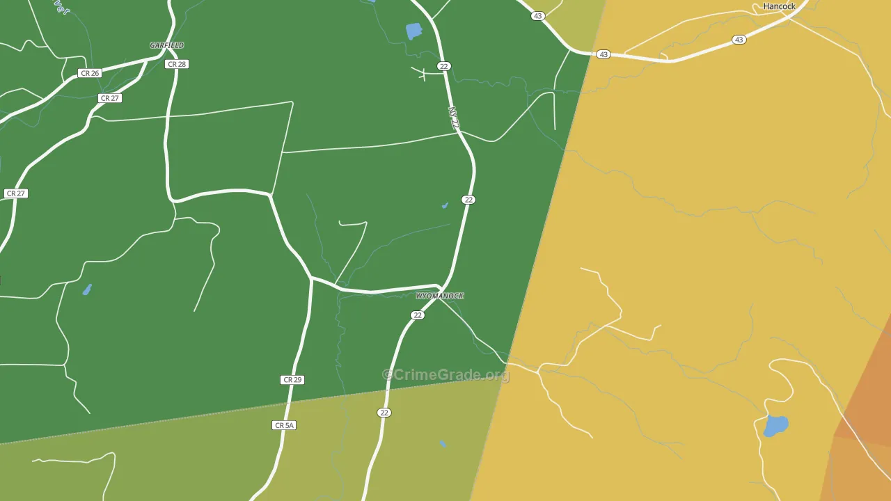 Wyomanock, NY Map of Murder Rates
