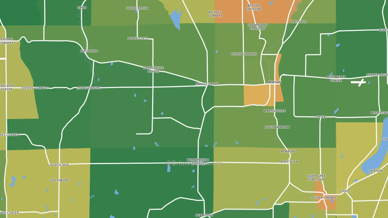 Wyoming County, NY Map of Murder Rates