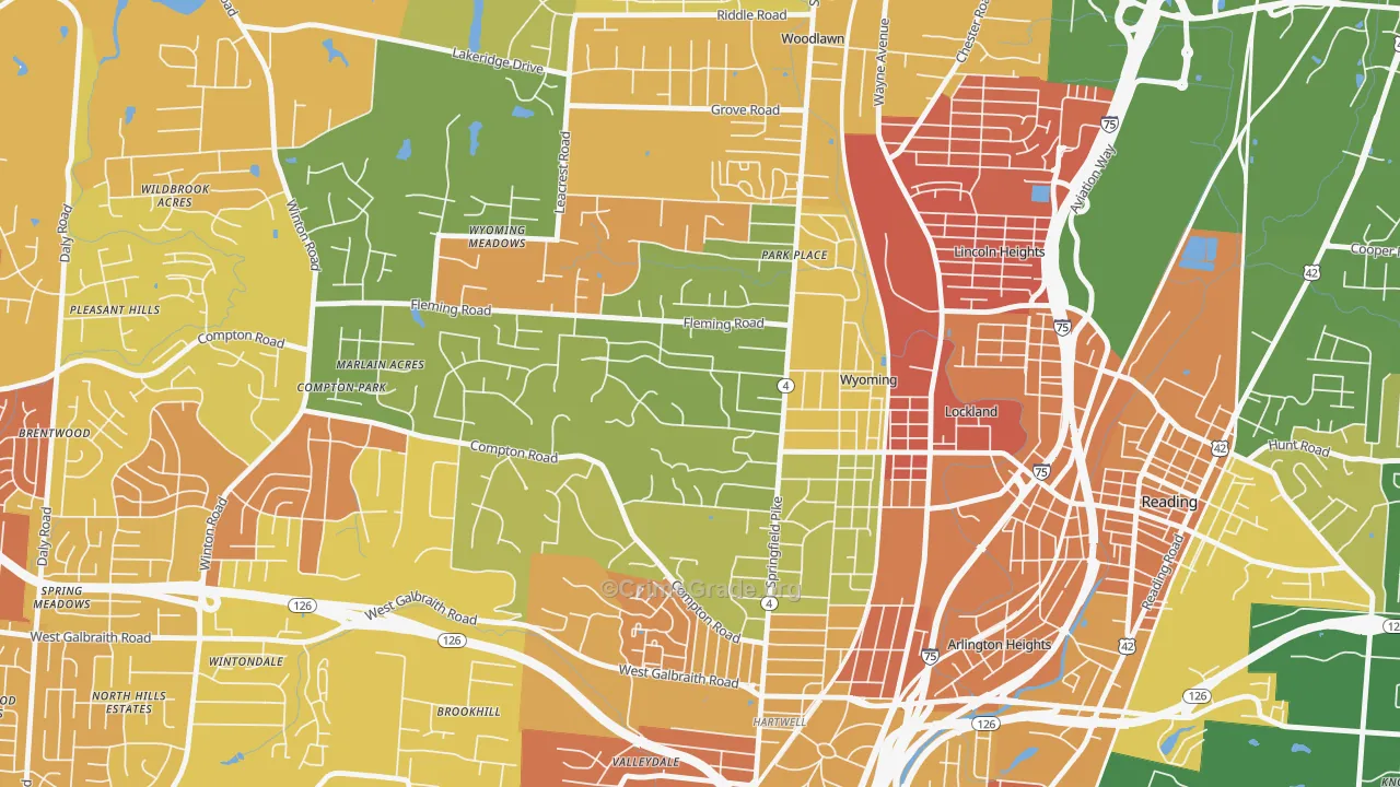 Wyoming, OH Map of Murder Rates