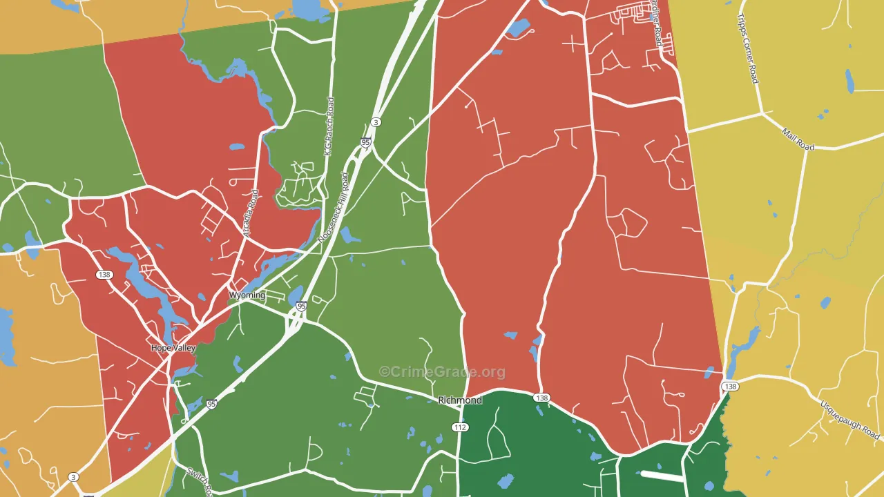 Wyoming, RI Map of Murder Rates