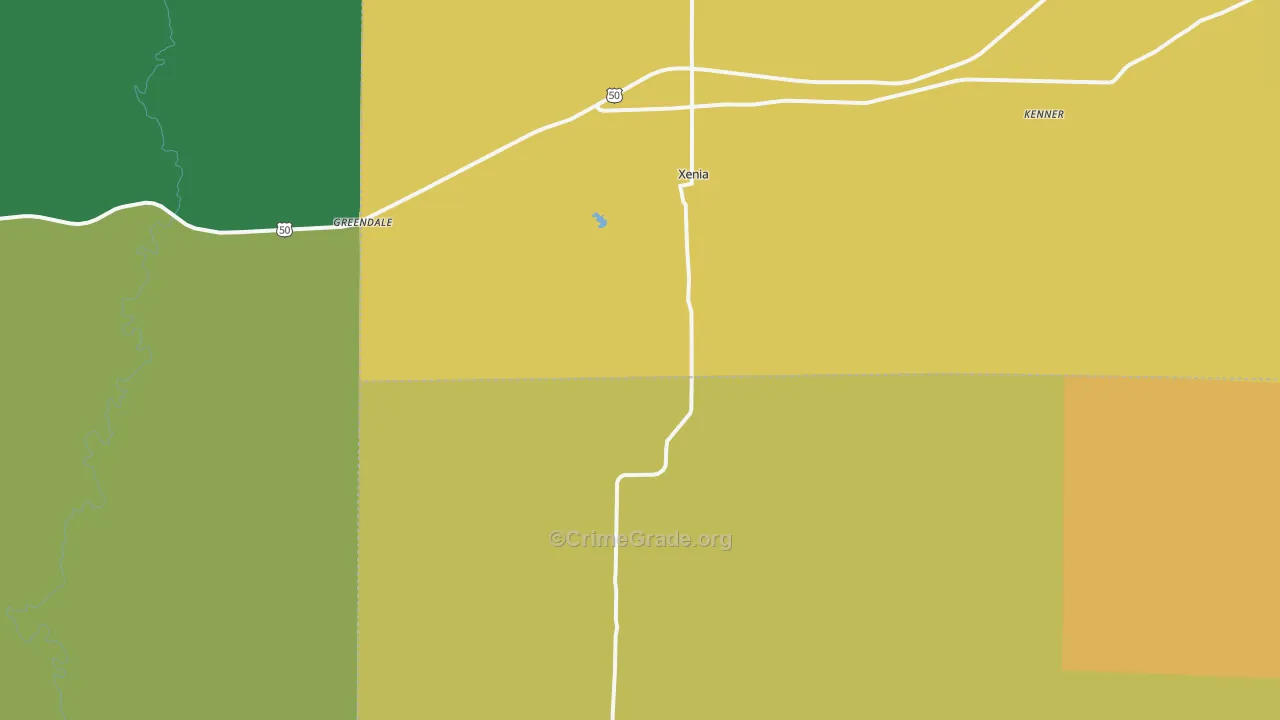 Xenia, IL Map of Murder Rates