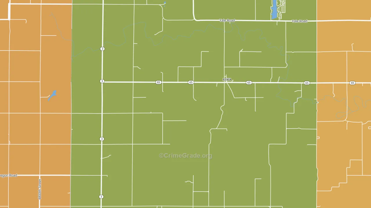 Xenia, KS Map of Murder Rates