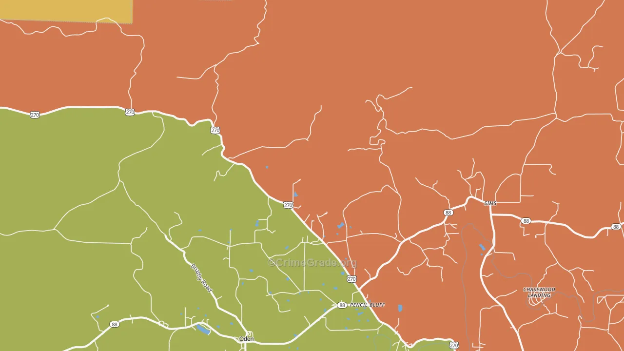Y City, AR Map of Murder Rates