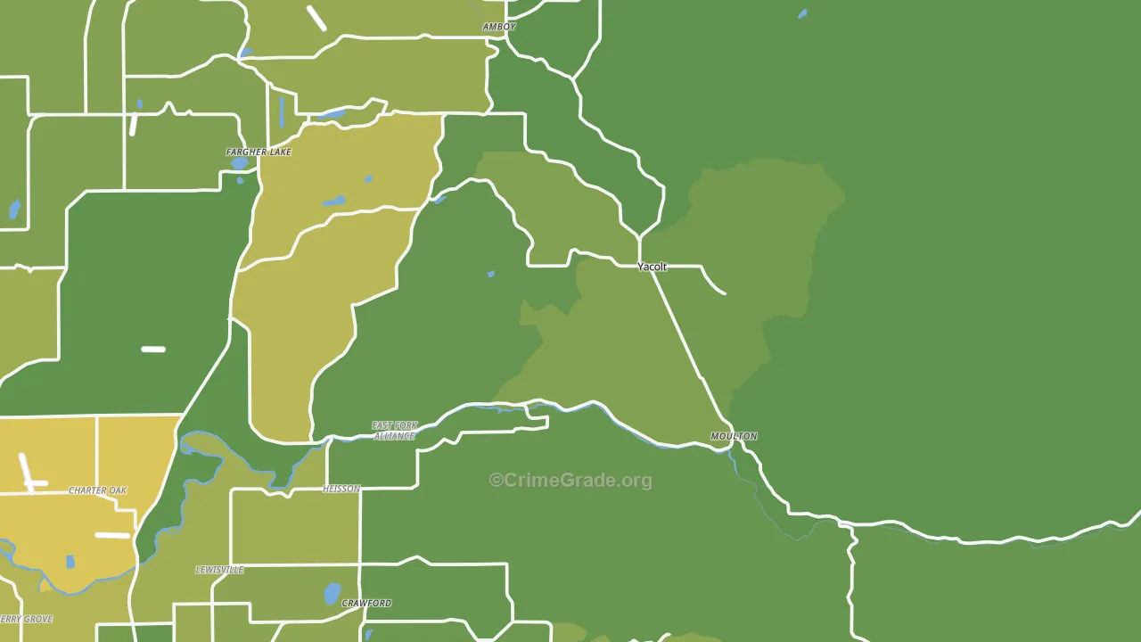 Yacolt, WA Map of Murder Rates