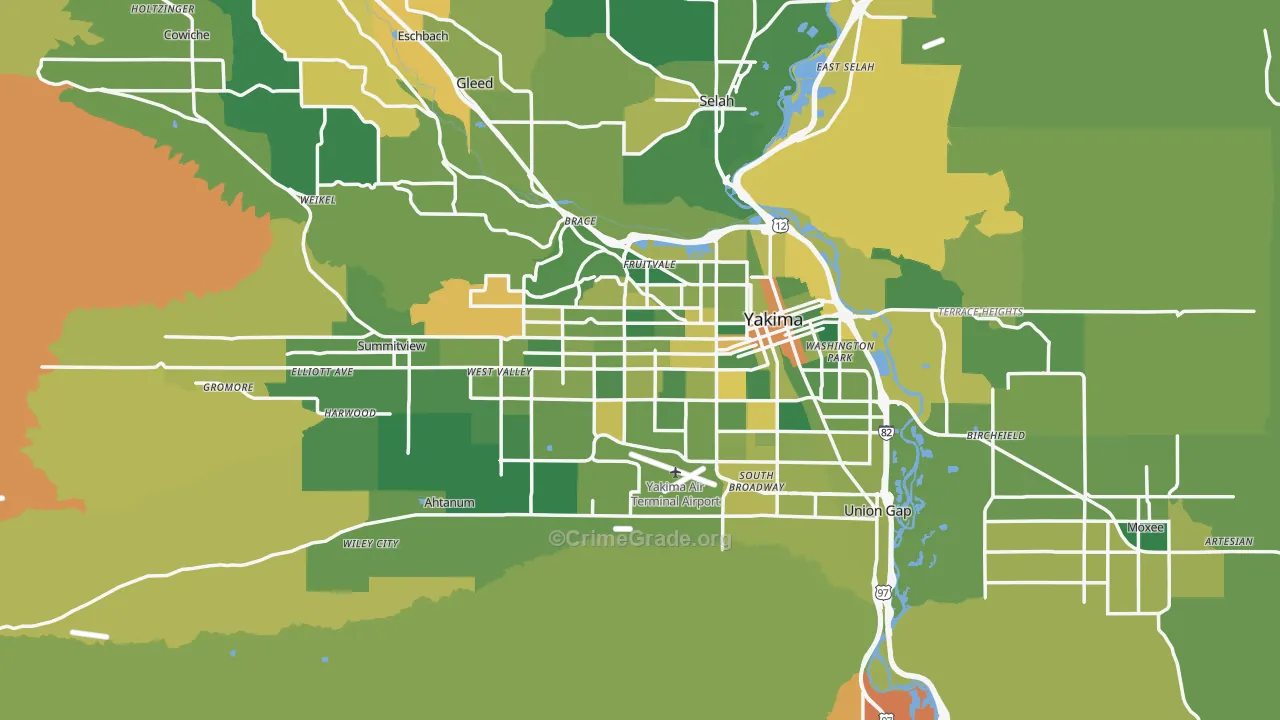 Yakima, WA Map of Murder Rates