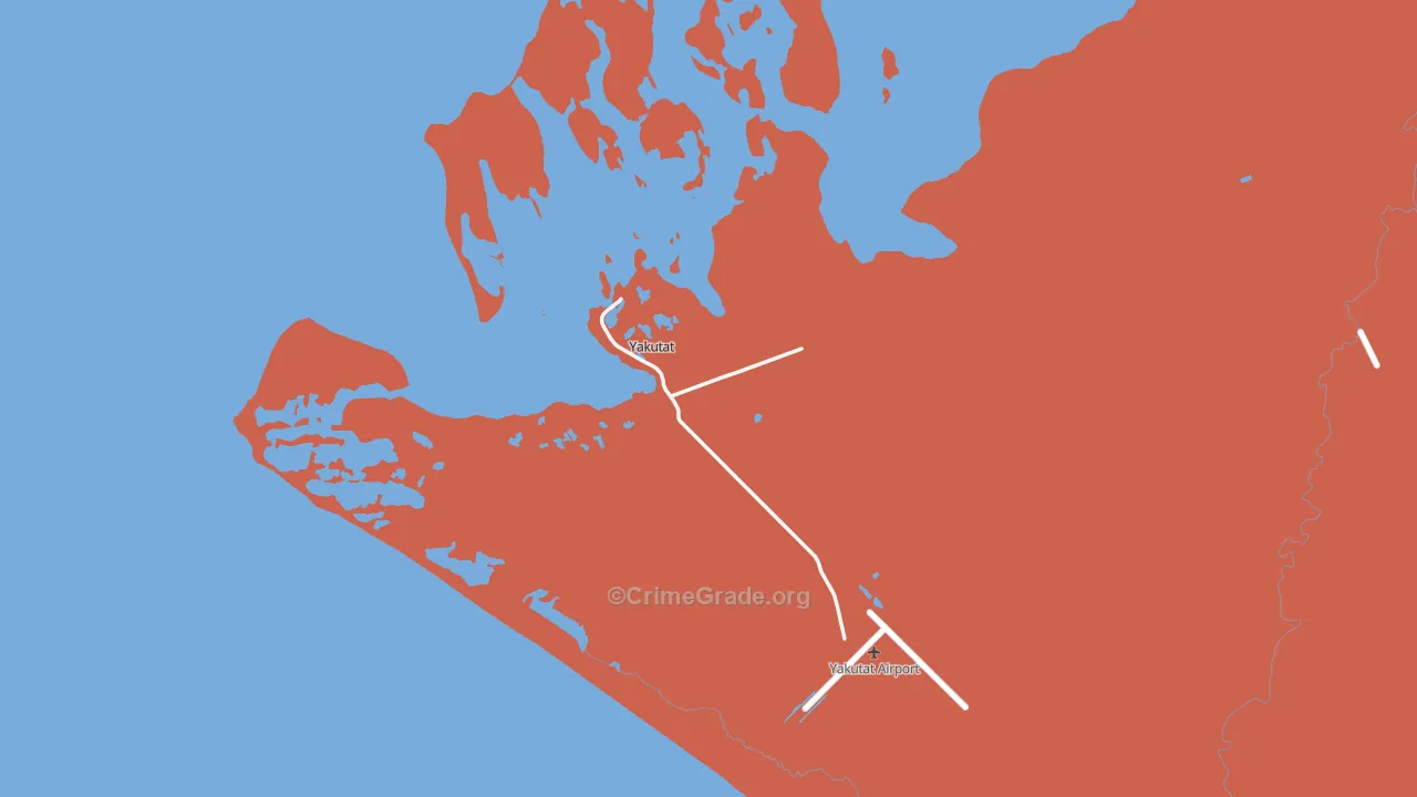 Yakutat City and Borough, AK Map of Murder Rates